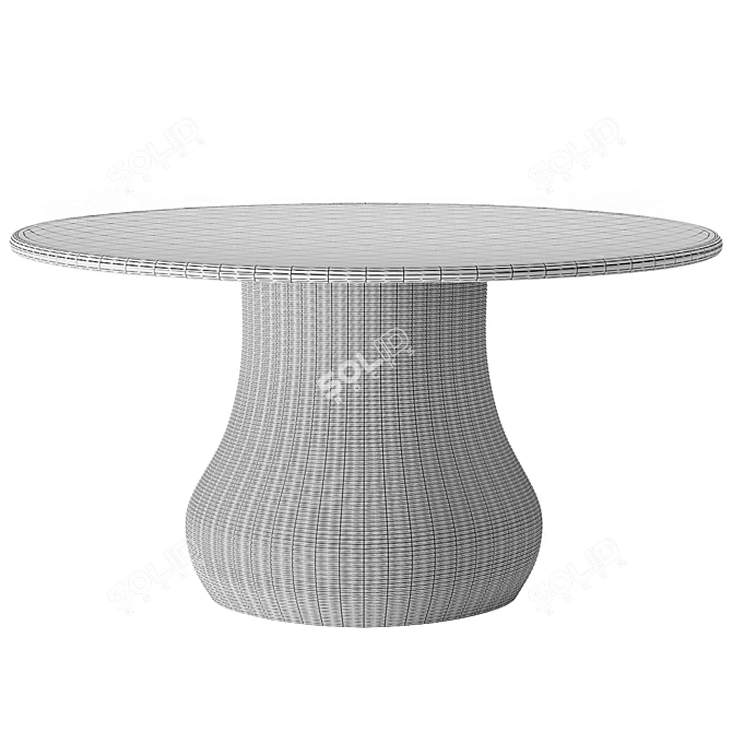 Salamina Rattan Wrapped Dining Table 3D model image 3