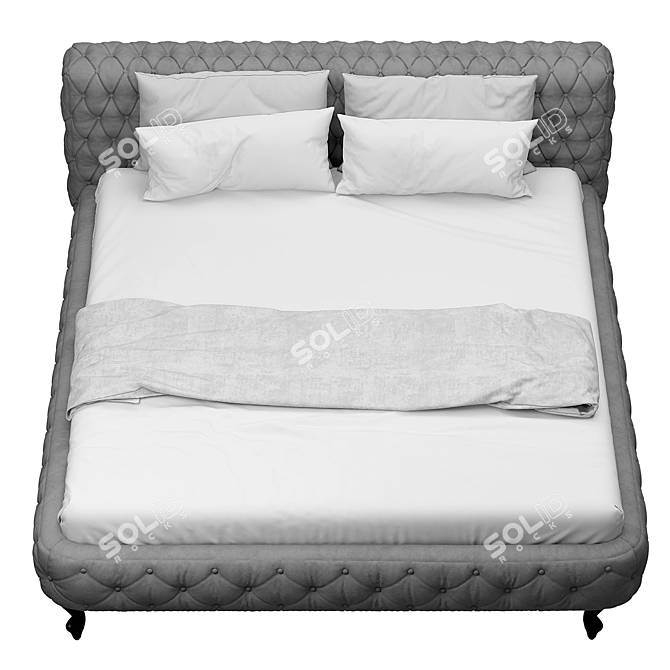 Kare Desire Bed Grey Folded 3D model image 2