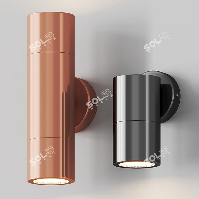 Modern Stainless Steel Wall Sconce 3D model image 1