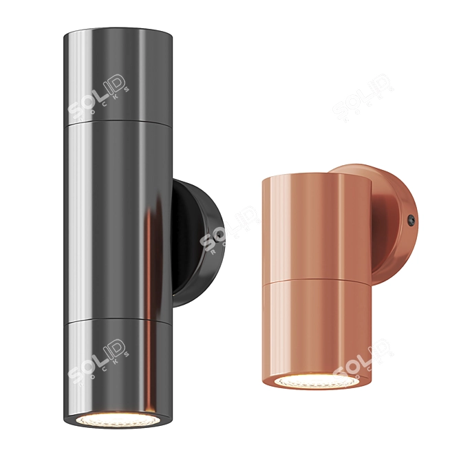 Modern Stainless Steel Wall Sconce 3D model image 2