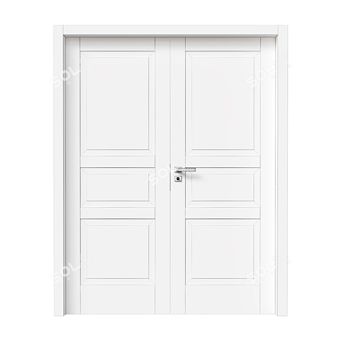 Modern Matt Lacquered Interior Door 3D model image 2