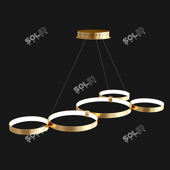 Elegant Maya LED Ring Chandelier 3D model image 3