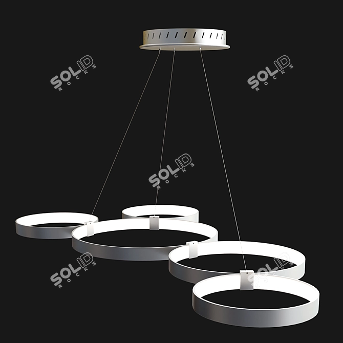 Elegant Maya LED Ring Chandelier 3D model image 5