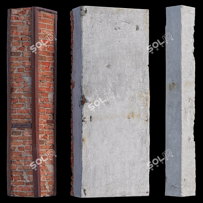 Vintage Loft Column Set 3D model image 6