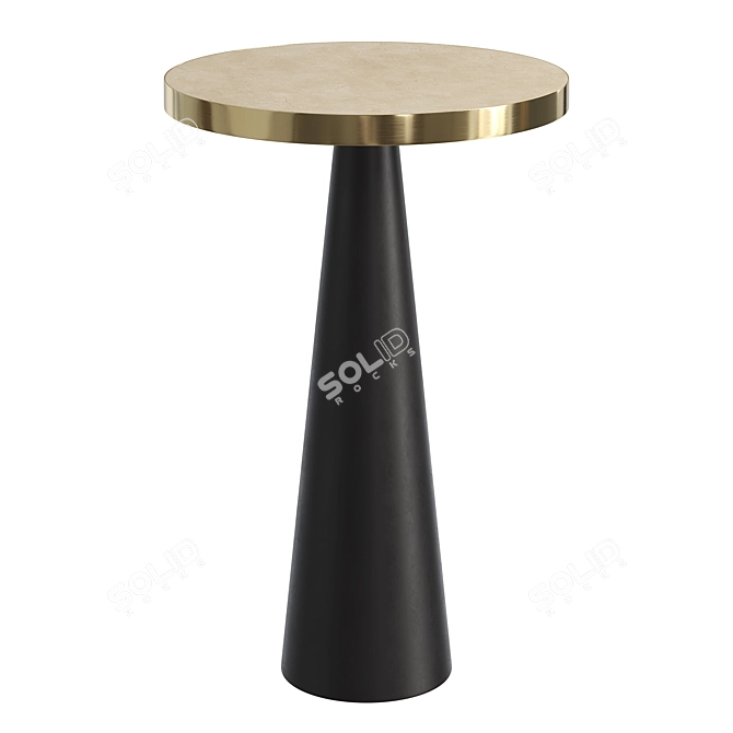 Modern Brass Side Table. 3D Assets. 3D model image 1