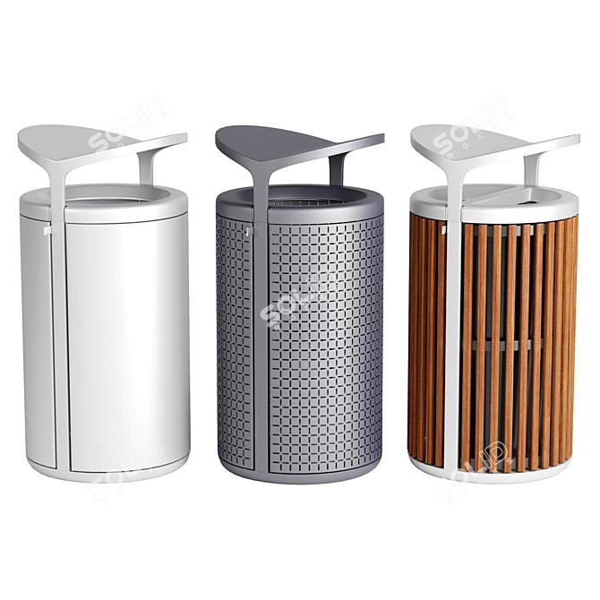 Low-Poly Trash Bin Models 3D model image 1