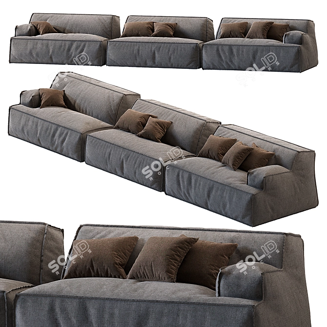 Luxury Baxter Damasco Sofa 2013 3D model image 2