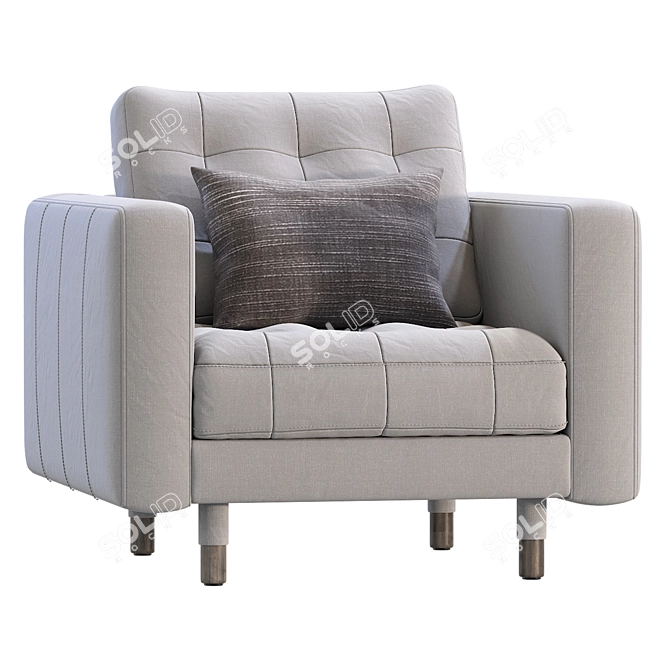 Stylish MORABO Armchair in Gray 3D model image 1