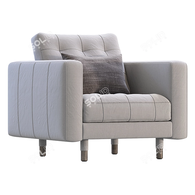 Stylish MORABO Armchair in Gray 3D model image 3