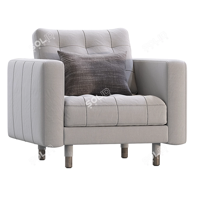 Stylish MORABO Armchair in Gray 3D model image 4