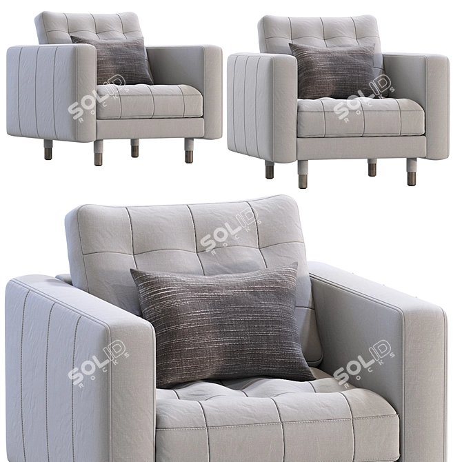Stylish MORABO Armchair in Gray 3D model image 6