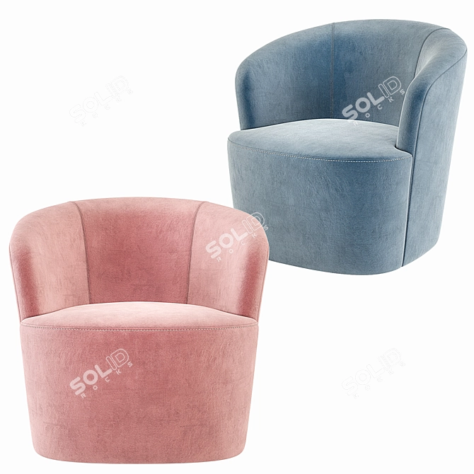 Swoon Ritz Velvet Occasional Chair 3D model image 2