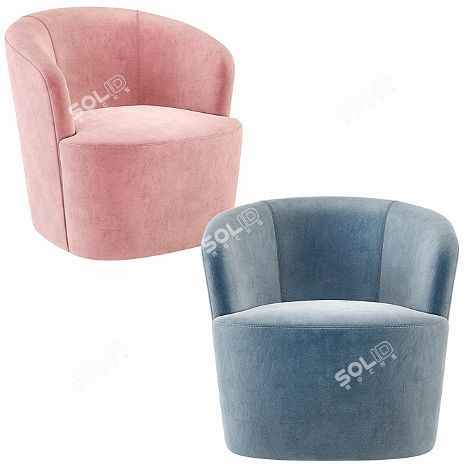 Swoon Ritz Velvet Occasional Chair 3D model image 5