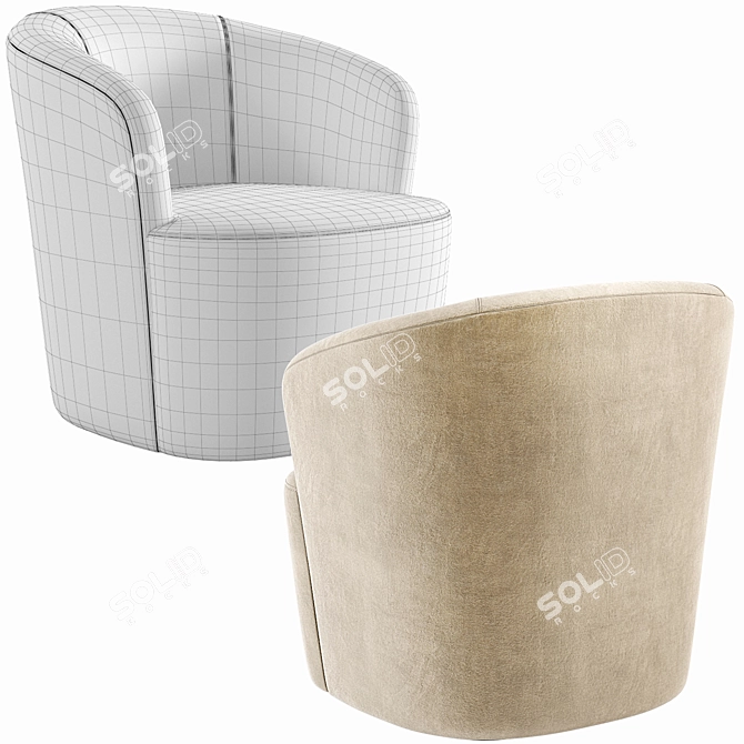 Swoon Ritz Velvet Occasional Chair 3D model image 6