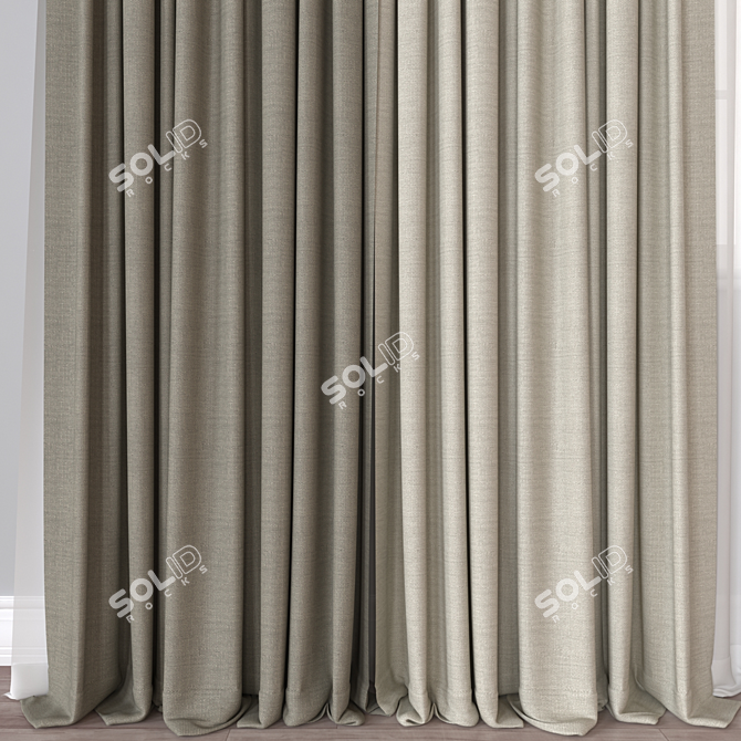 Versatile 3D Curtain Model 3D model image 2