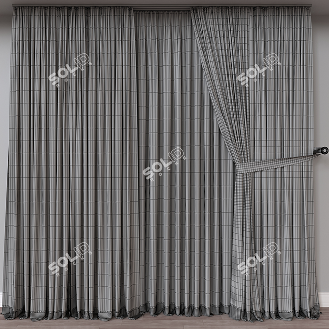 Versatile 3D Curtain Model 3D model image 4