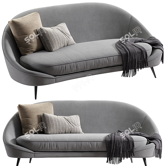 Modern Curved Sofa Vibieffe 650 3D model image 2