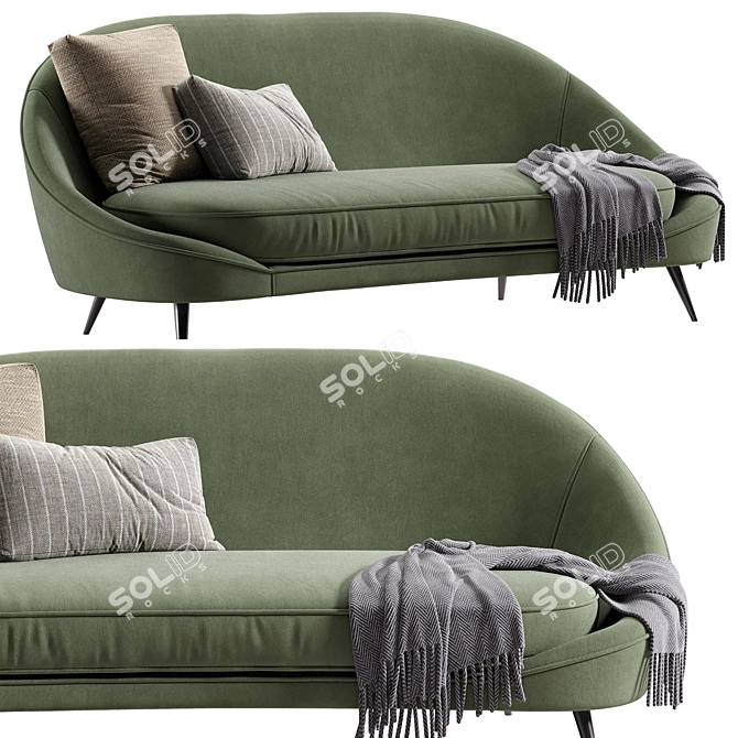 Modern Curved Sofa Vibieffe 650 3D model image 3