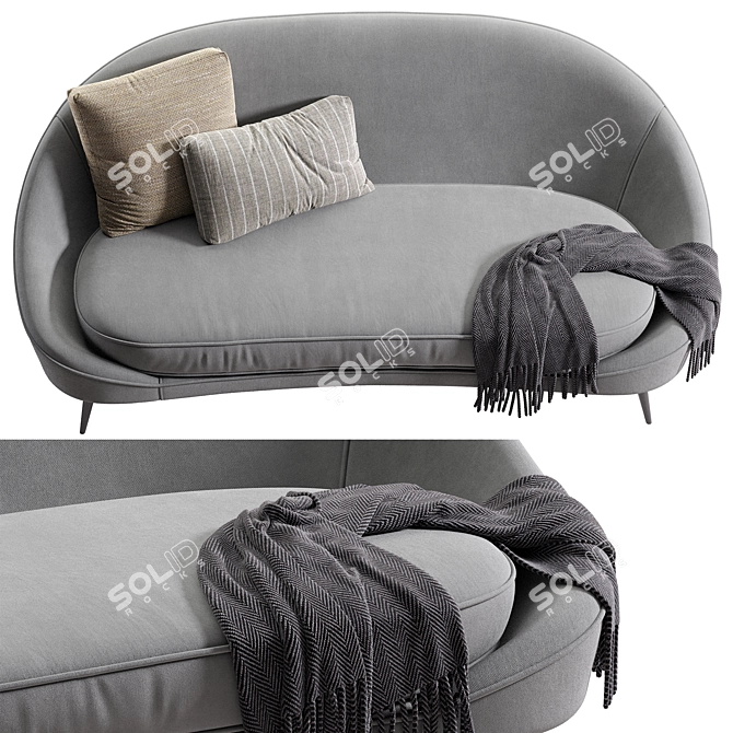 Modern Curved Sofa Vibieffe 650 3D model image 4