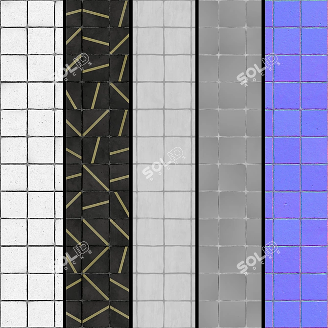 Seamless PBR Tile Material Pack 3D model image 3