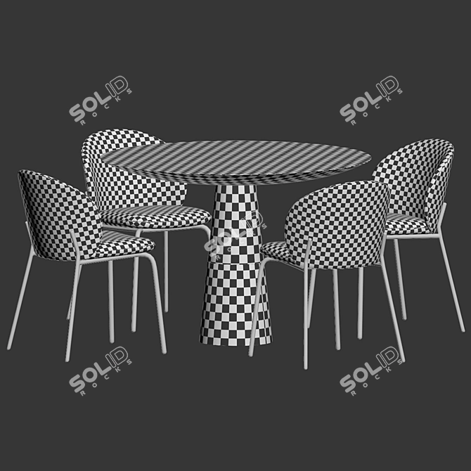 Chic Contemporary Dining Furniture Set 3D model image 4