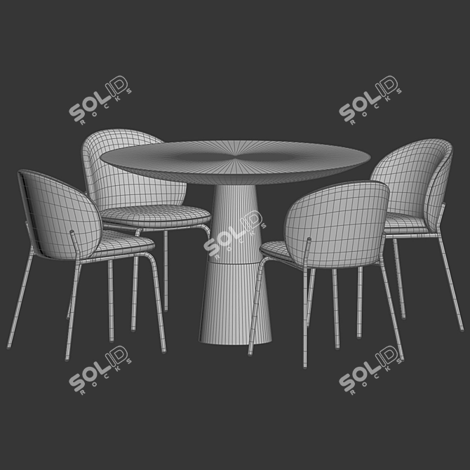 Chic Contemporary Dining Furniture Set 3D model image 5