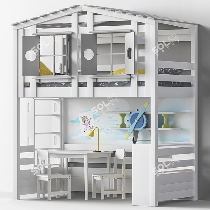 Bilbao Children's Loft Bed 3D model image 7