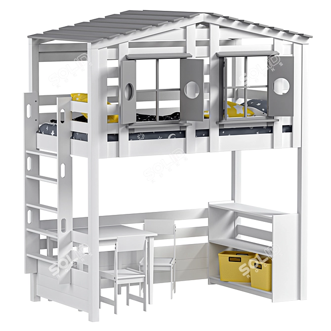 Bilbao Children's Loft Bed 3D model image 11