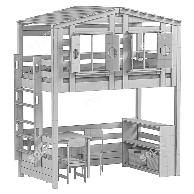 Bilbao Children's Loft Bed 3D model image 12