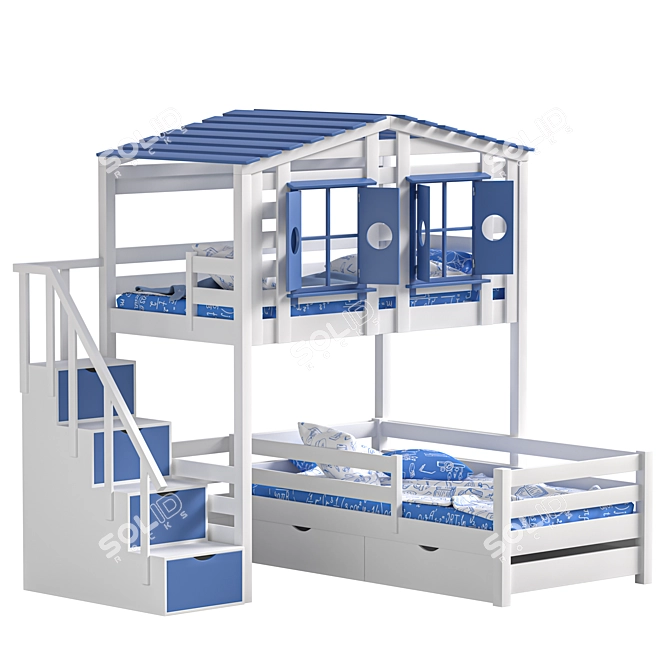 Bilbao Children's Loft Bed 3D model image 15