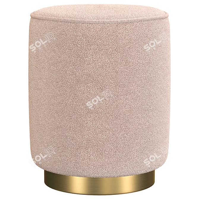 Evie Gold Boucle Pouf 3D model image 1