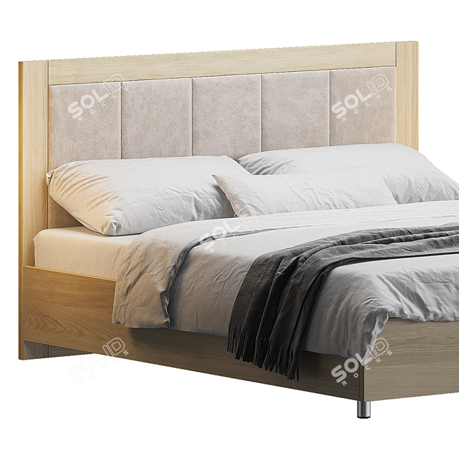 Elegant Beige Innovo Lux Bed 3D model image 3