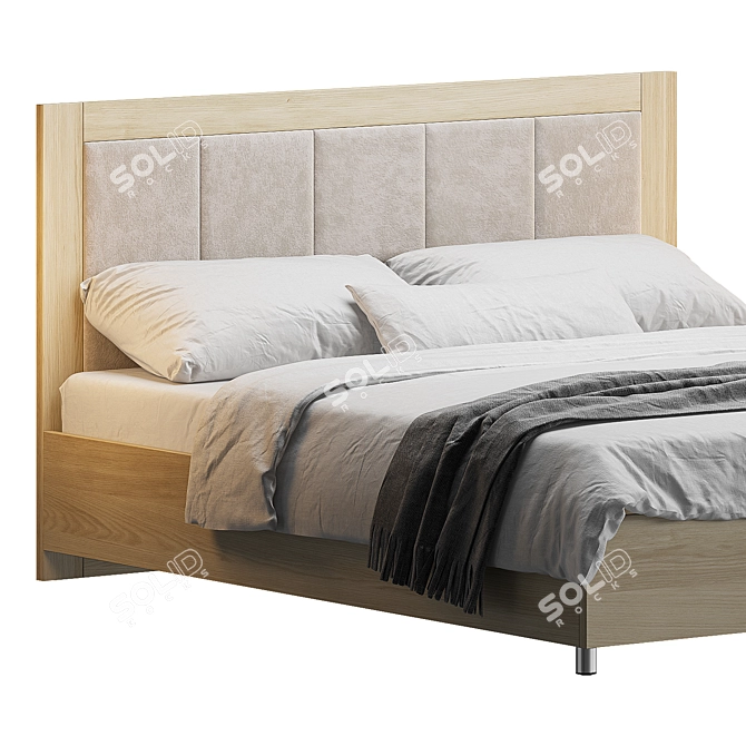 Elegant Beige Innovo Lux Bed 3D model image 6