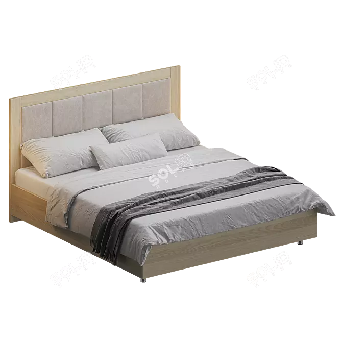 Elegant Beige Innovo Lux Bed 3D model image 8