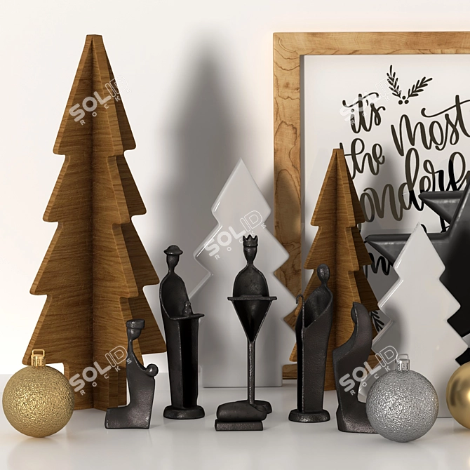 Festive Holiday Home Decor Kit 3D model image 2