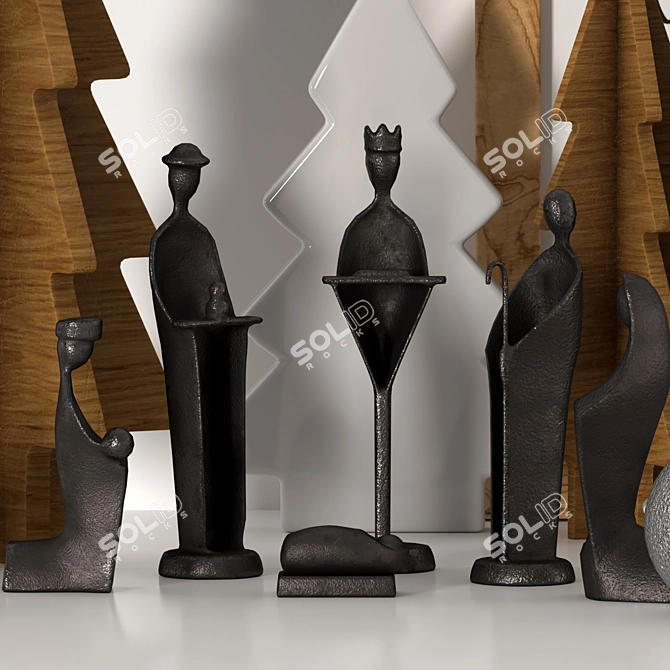 Festive Holiday Home Decor Kit 3D model image 3