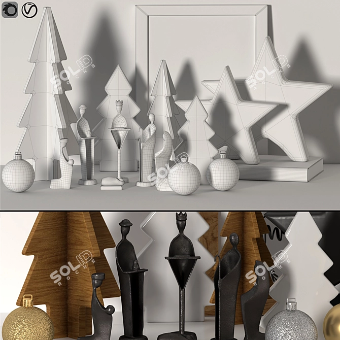 Festive Holiday Home Decor Kit 3D model image 4