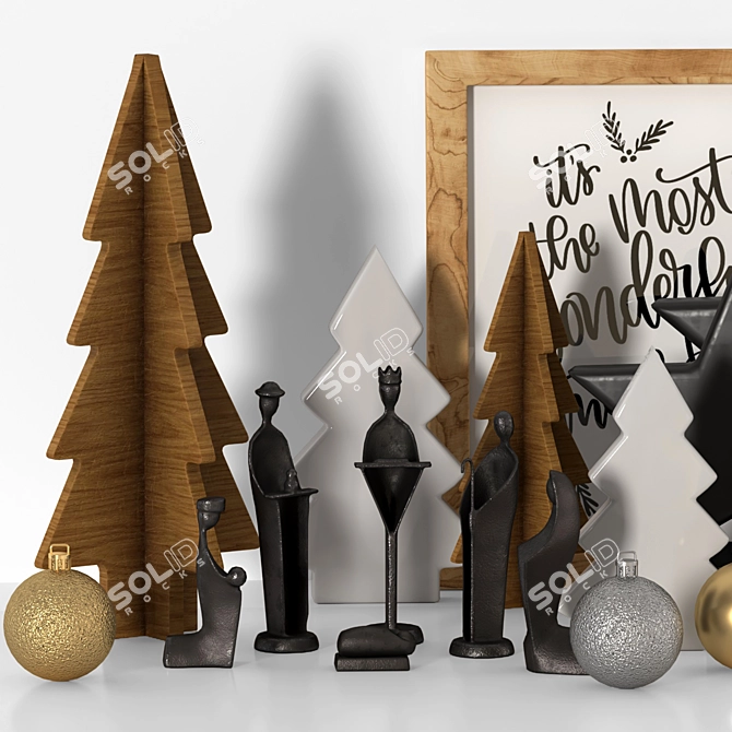 Festive Holiday Home Decor Kit 3D model image 6