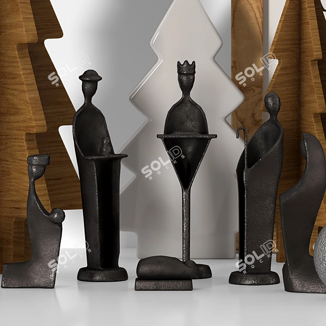 Festive Holiday Home Decor Kit 3D model image 7