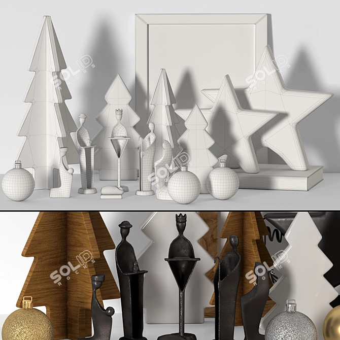 Festive Holiday Home Decor Kit 3D model image 8