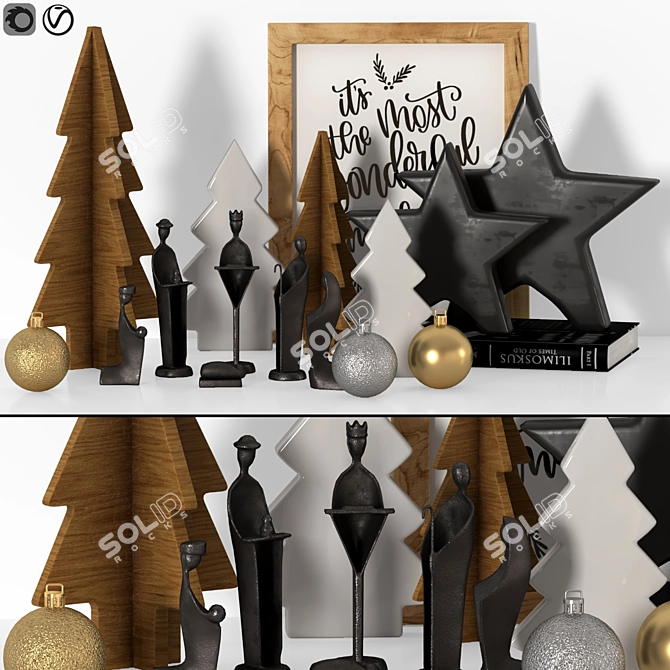 Festive Holiday Home Decor Kit 3D model image 10
