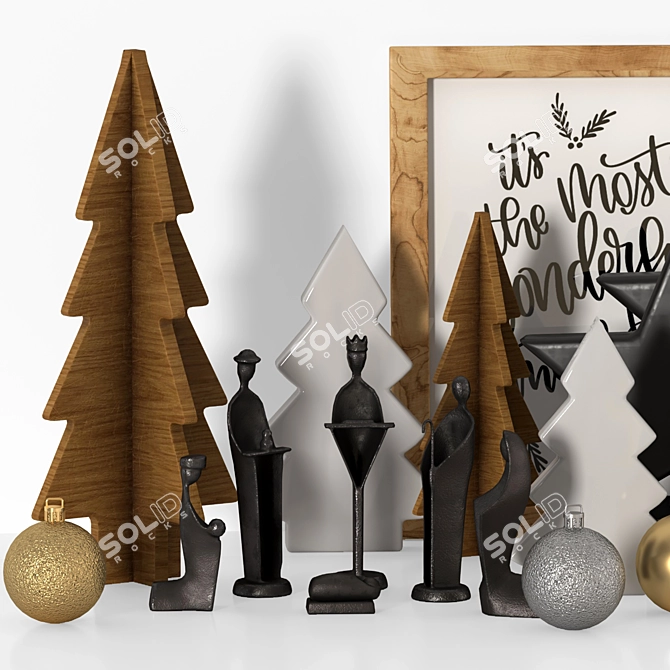 Festive Holiday Home Decor Kit 3D model image 11