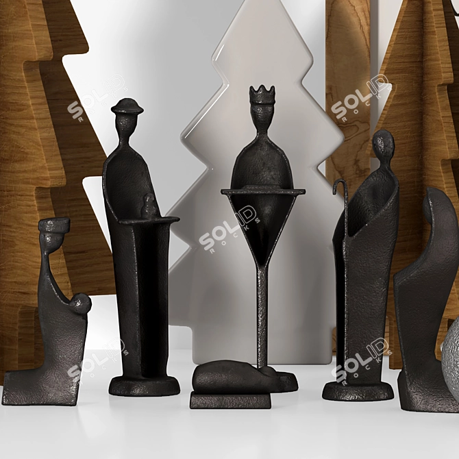 Festive Holiday Home Decor Kit 3D model image 12