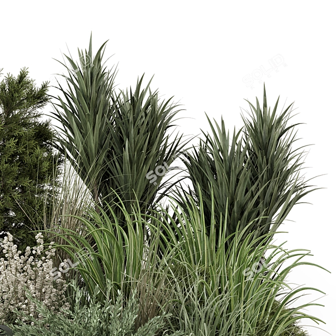 Outdoor Plants Bush Set 1281 3D model image 4