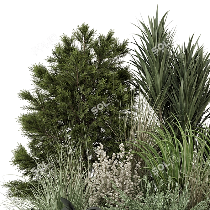 Outdoor Plants Bush Set 1281 3D model image 5