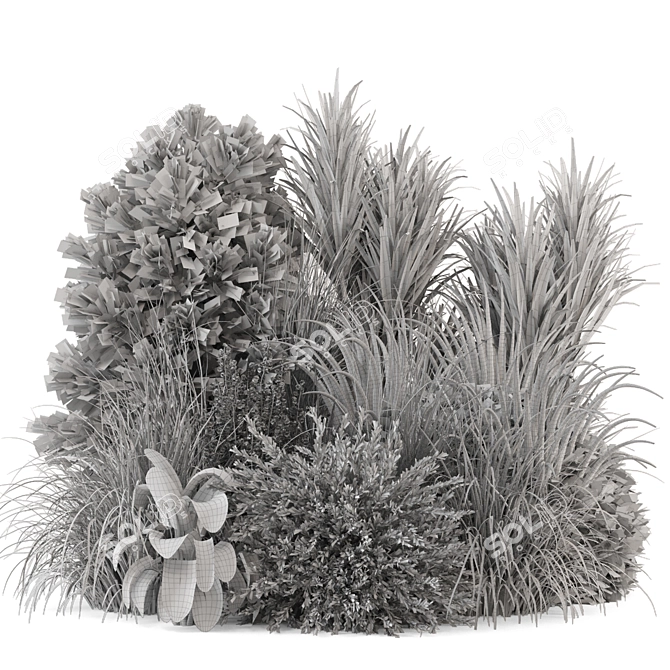 Outdoor Plants Bush Set 1281 3D model image 7