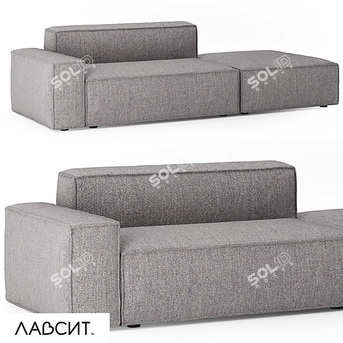 Cozy Corner Sofa Davis, Deep 3D model image 1