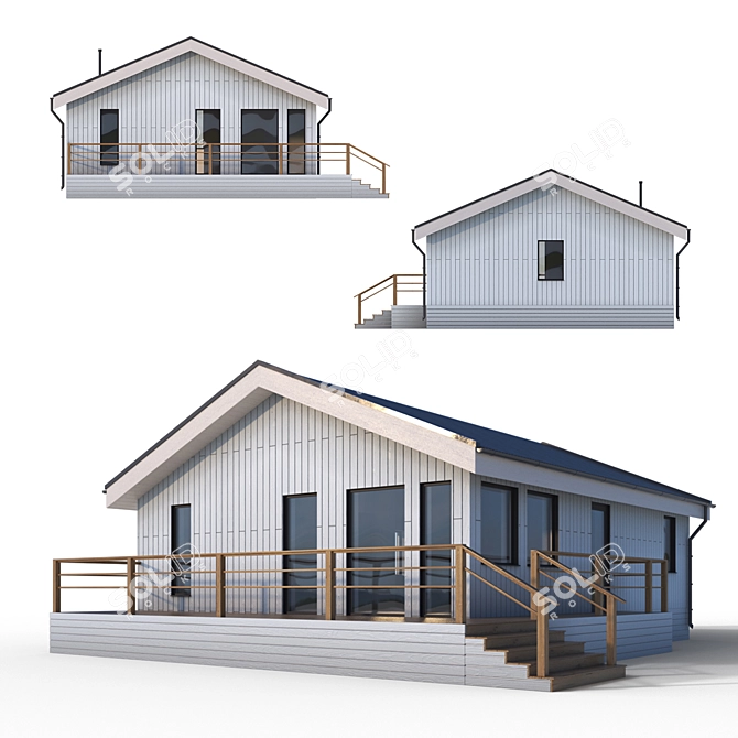 Rustic Barn House Model 3D model image 1