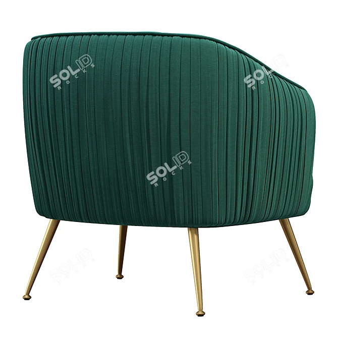 Decadent Velvet Armchair Emerald Green 3D model image 2