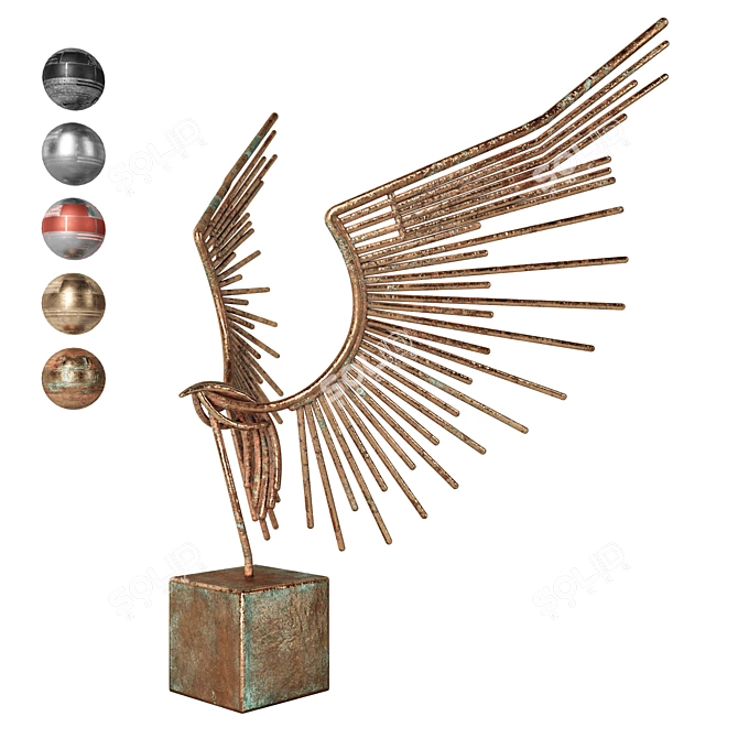 Modern Bird Sculpture for Interiors 3D model image 1